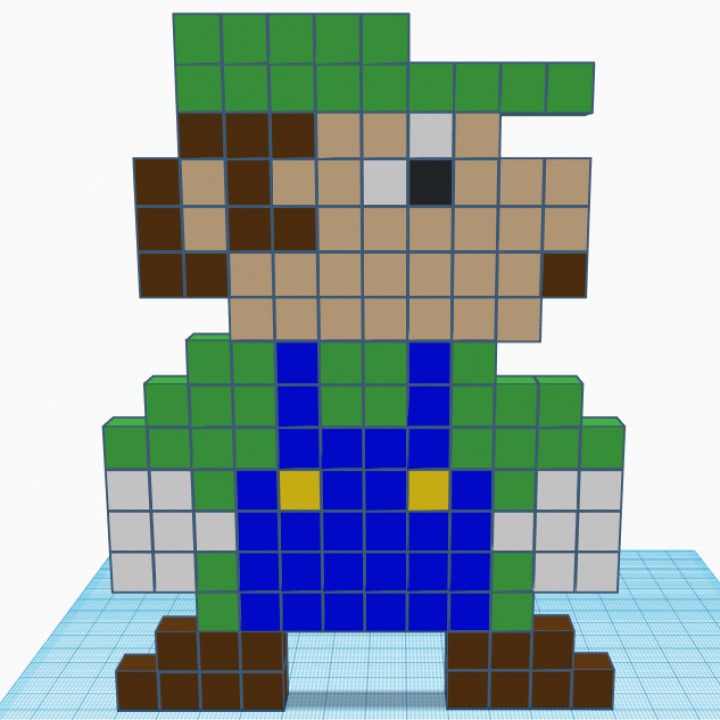 Pixelated Luigi image