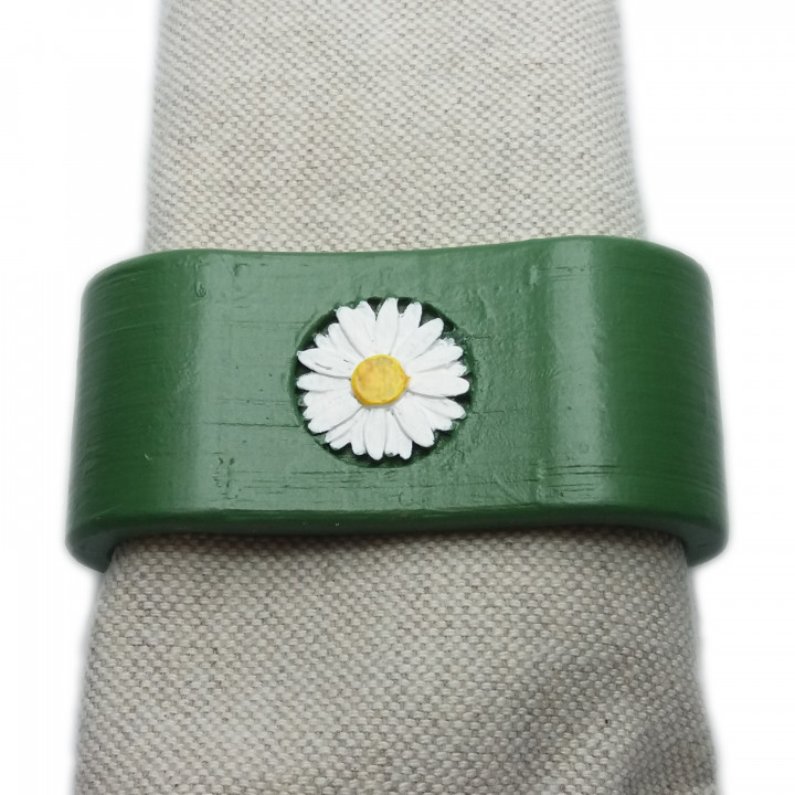 GERARDO 3D Napkin Ring with daisy image