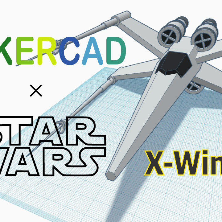 Simple X wing with Tinkercad image