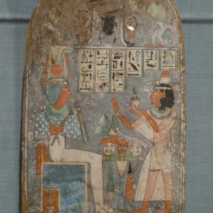 Anjh-auf-Mut Adoring a Seated Osiris image