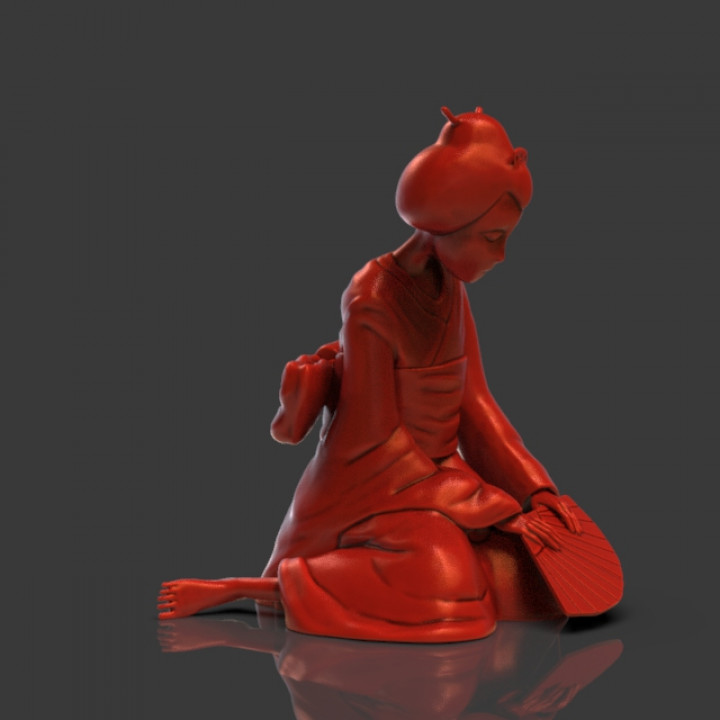 Sad Geisha 3D Sculpture image