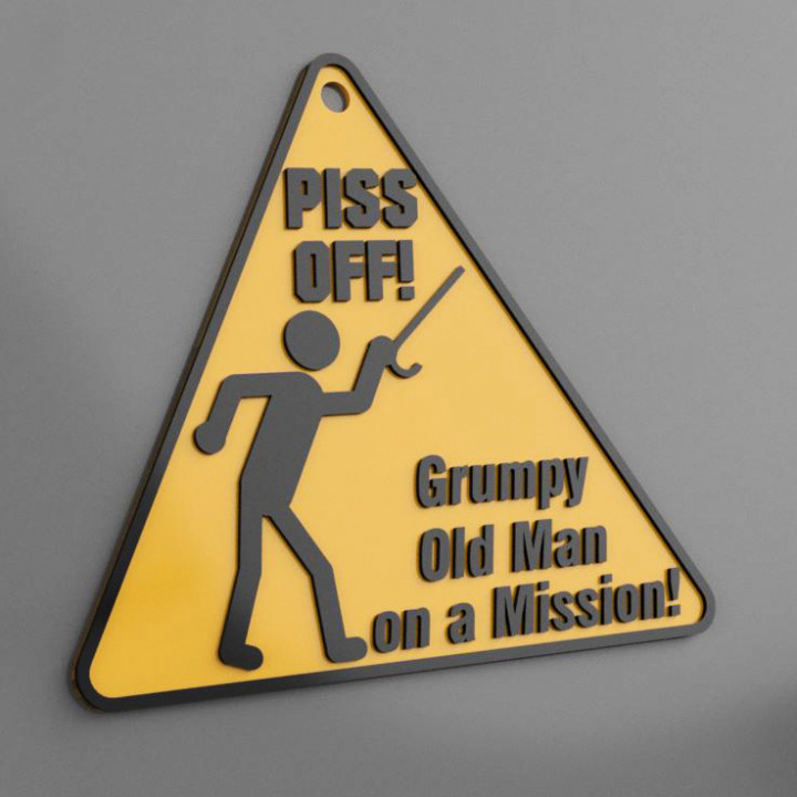 Grumpy Old Man on a Mission Sign image