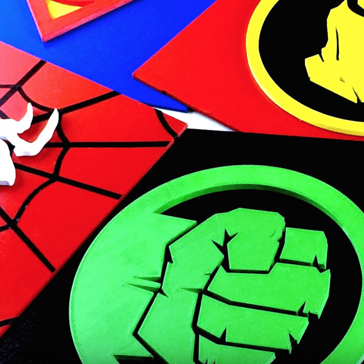 3D Printable Avengers and Superhero emblems Critter Hitters by 3D Printable Avengers and Superhero emblems Critter Hitters by