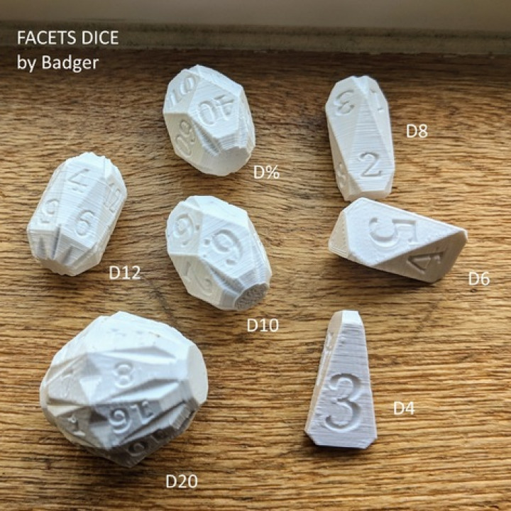 Facets Dice - Full set of custom RPG dice image