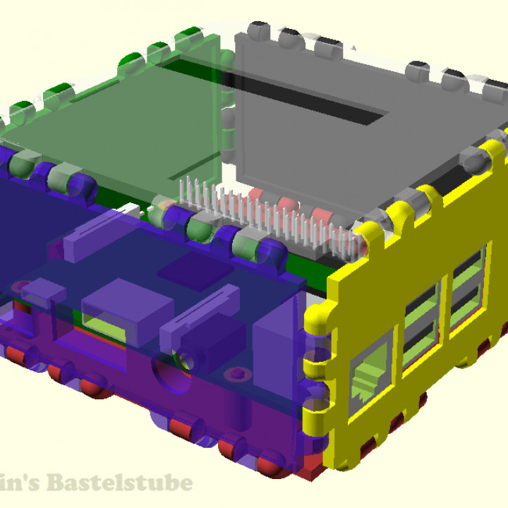 3D Printable PolyPanel Raspberry Pi case by Martin Schmidt