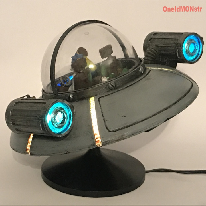 DIY Rick and Morty flying car with LED lights!! image
