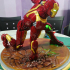 Iron Man MK43 - Super Hero Landing Pose - with lights - MINIMAL SUPPORTS EDITION print image