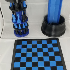 Picture of print of 3D Printed Chess Set with Roll-up Board & Carrying Case