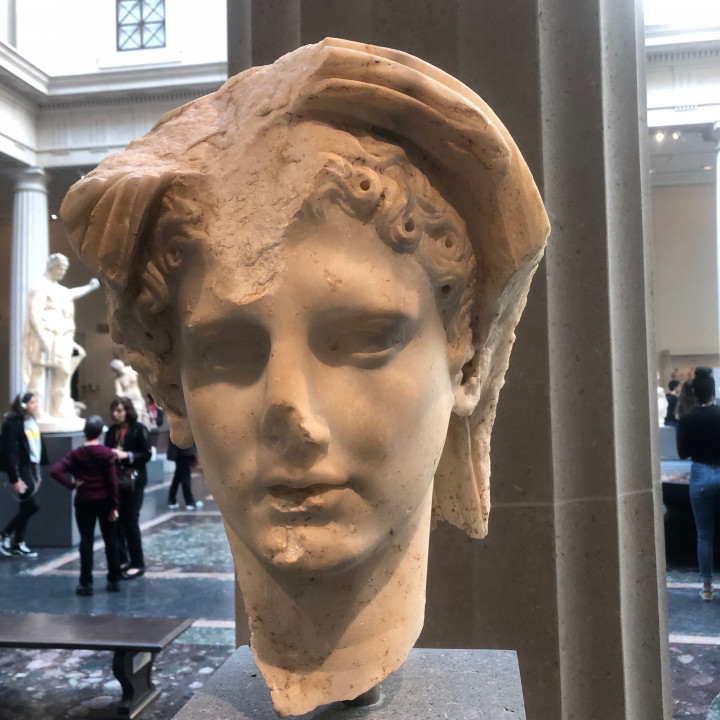 Marble head of a veiled man image