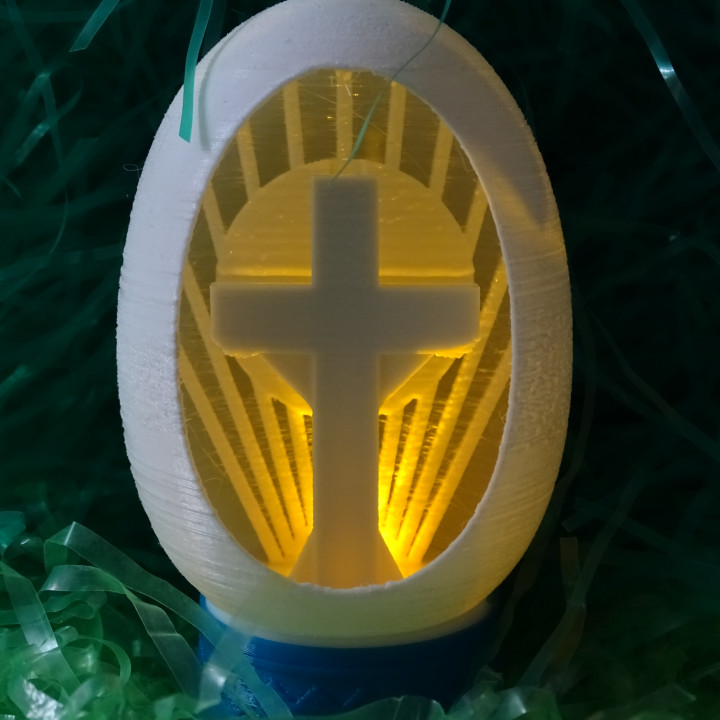 Easter Cross Egg For Electronic Tealights image