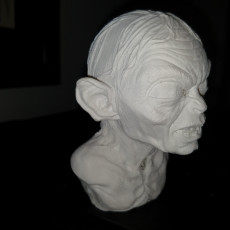 Picture of print of Golum bust, from Lord Of The Rings