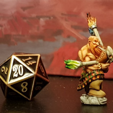 Picture of print of Dwarf "Bardzerker" - Dwarvern Bard with Flaming Bagpipes (32mm scale miniature)