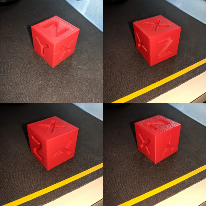 3D Printable 25.4mm XYZ Calibration Cube by Brandon Beller