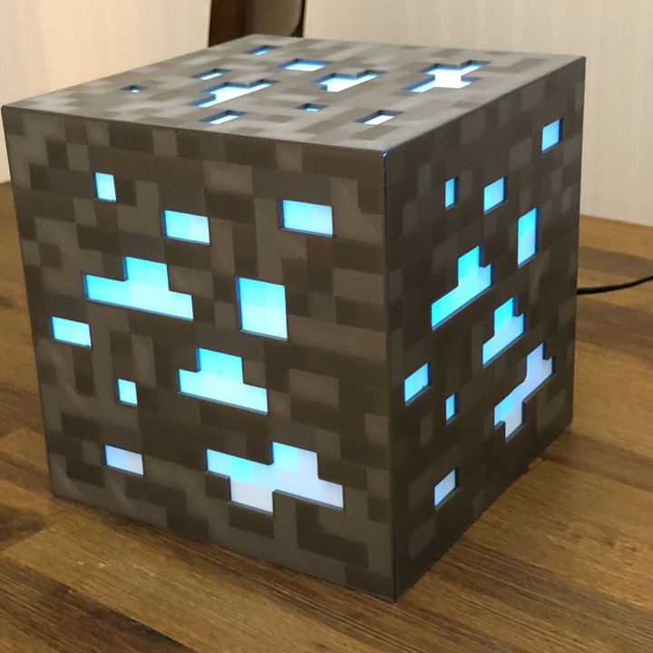 "8-Bit" Minecraft Diamond Ore Lamp - Siri Enabled image