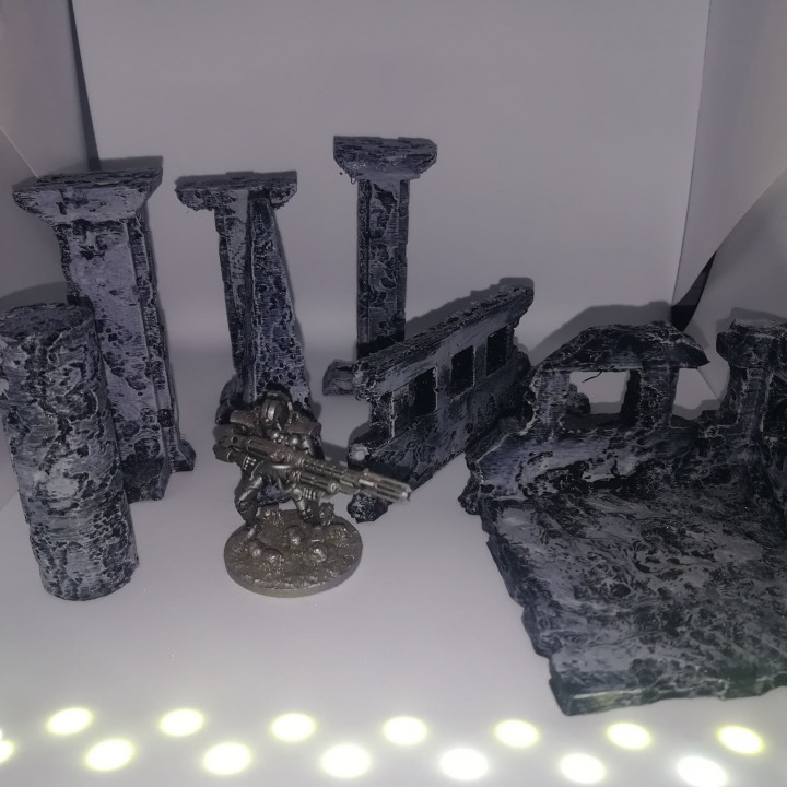 Old timey smashed ruins, scatter terrain, tabletop gaming 28-32mm image