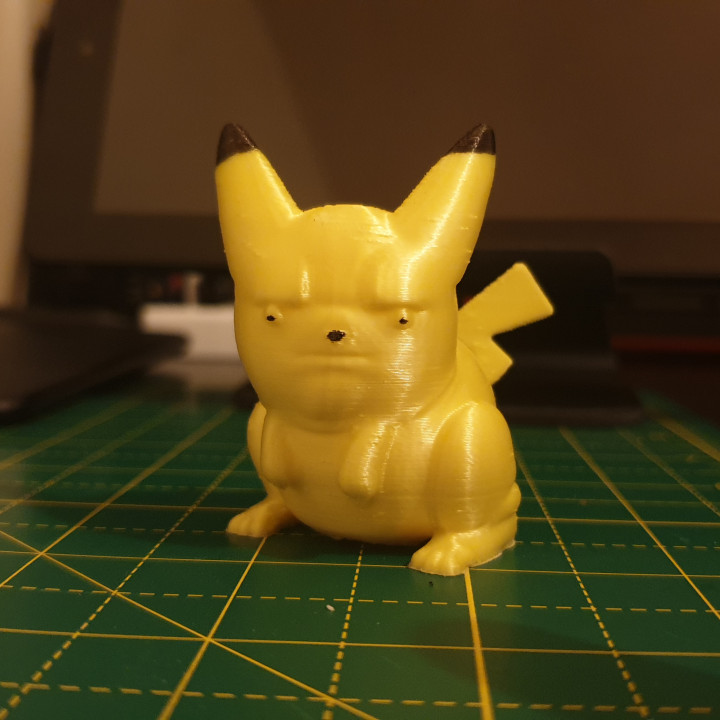 3D Print of One Pissed Off Pikachu, miniature pokemon meme by kevinlafosse