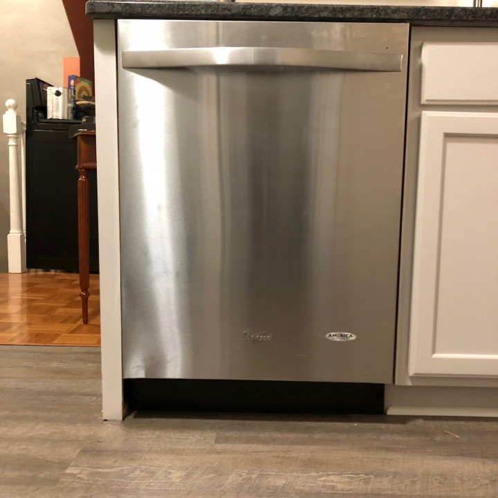 3D Printable Whirlpool Dishwasher Kick Plate Trim Retainer improved