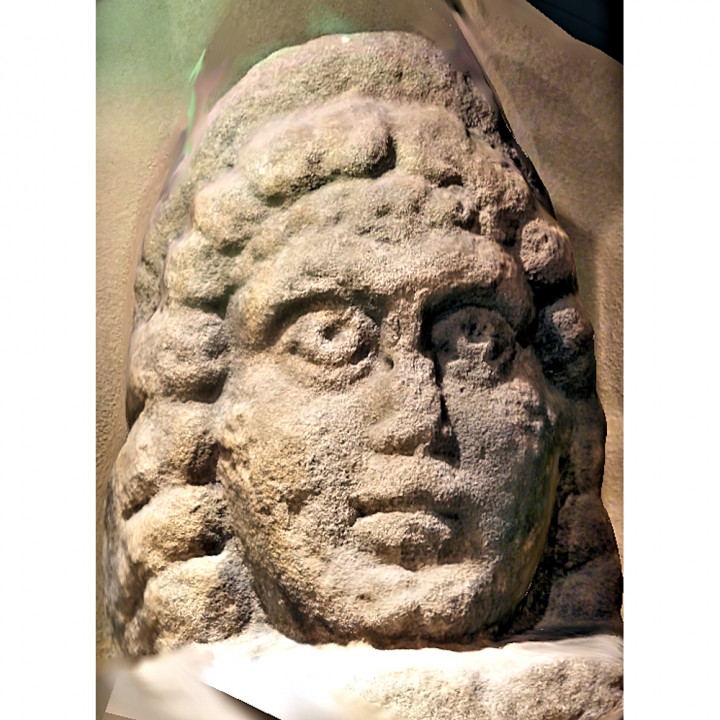 3rd Century AD Roman stone head at Lancaster Museum image