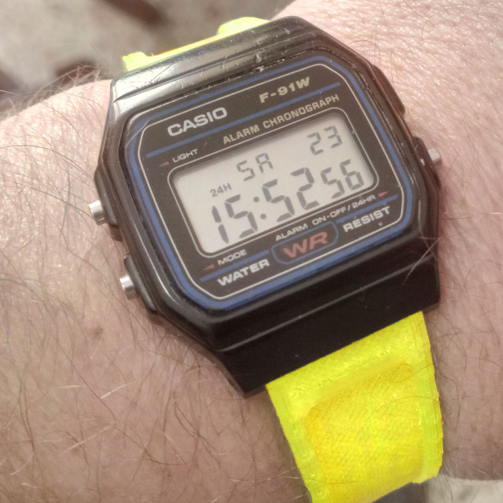 3D Printable CASIO F 91W watch strap Original Style by Enzo Provenzano