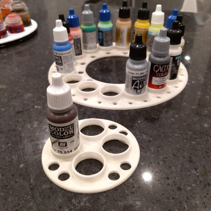 Paint Bottle Holders (Citadel and Vallejo) - filament roll fitting & standalone image