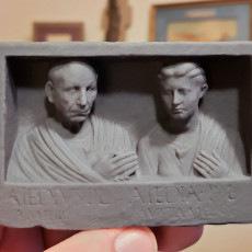 Picture of print of Grave relief of Publius Aiedius and Aiedia