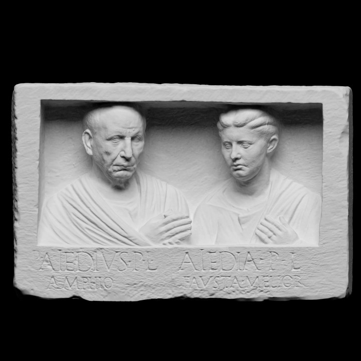 Grave relief of Publius Aiedius and Aiedia image