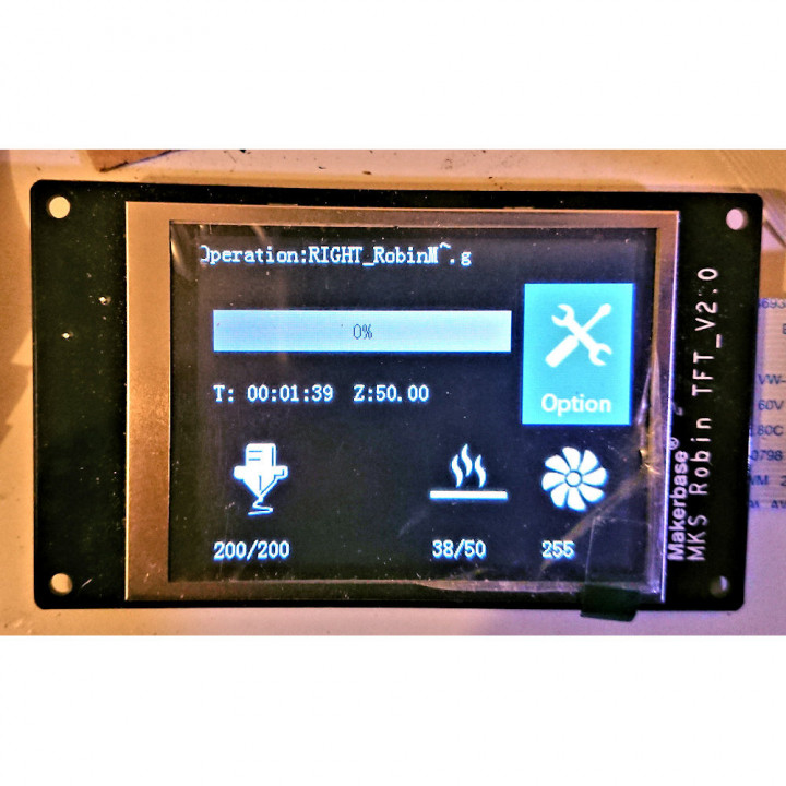 Robin MKS display fascia for MPSM v2 3D printer with SD card socket image