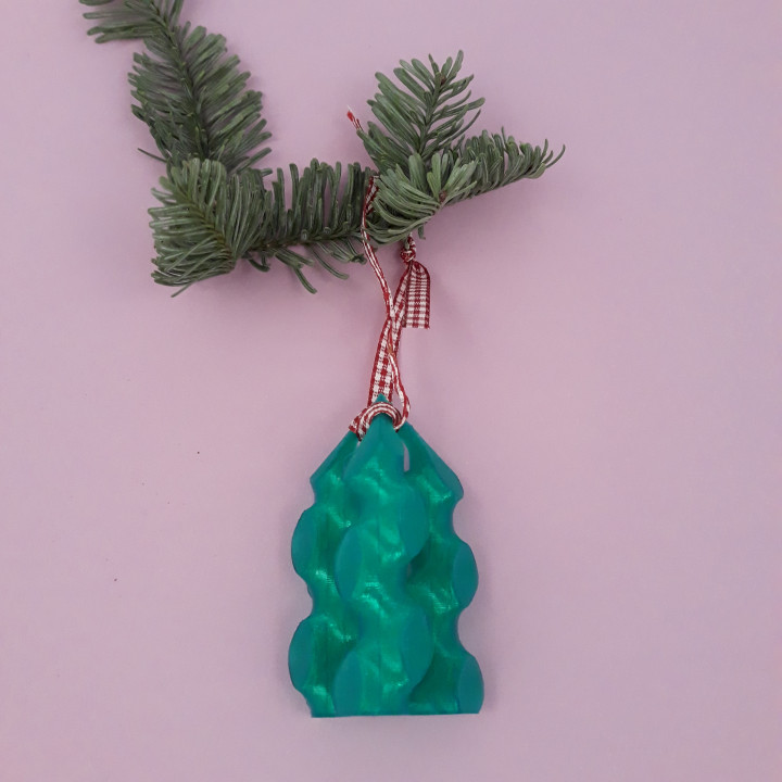 Gyroid Christmas decoration, keychain image