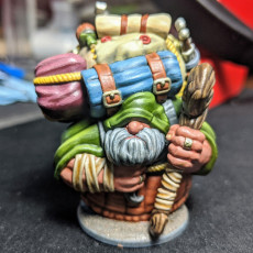 Picture of print of Dwarven Travelling Merchant Miniature - pre-supported