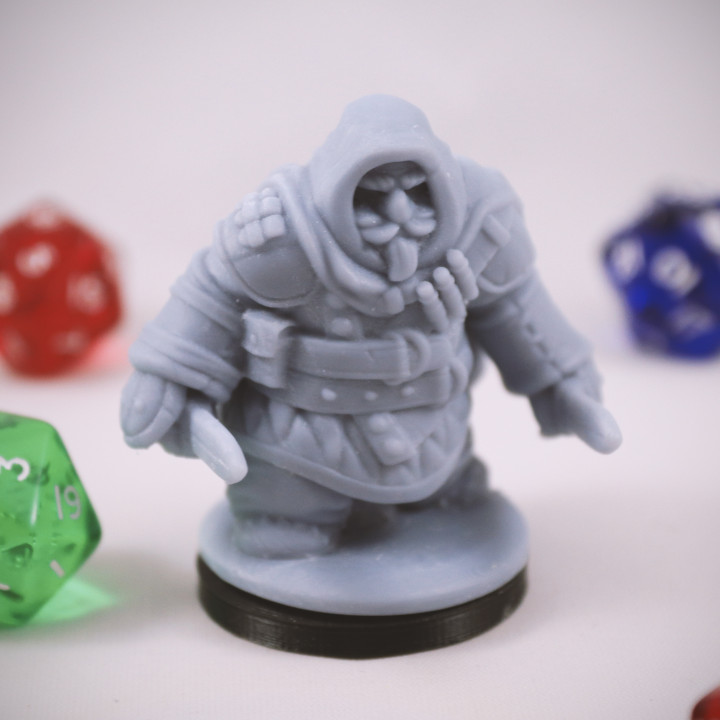 Dwarven Rogue 03 Miniature - pre-supported image
