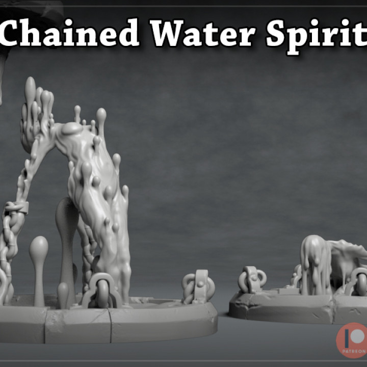 Chained Water Spirit - 3D Printable Character - 2 Poses image