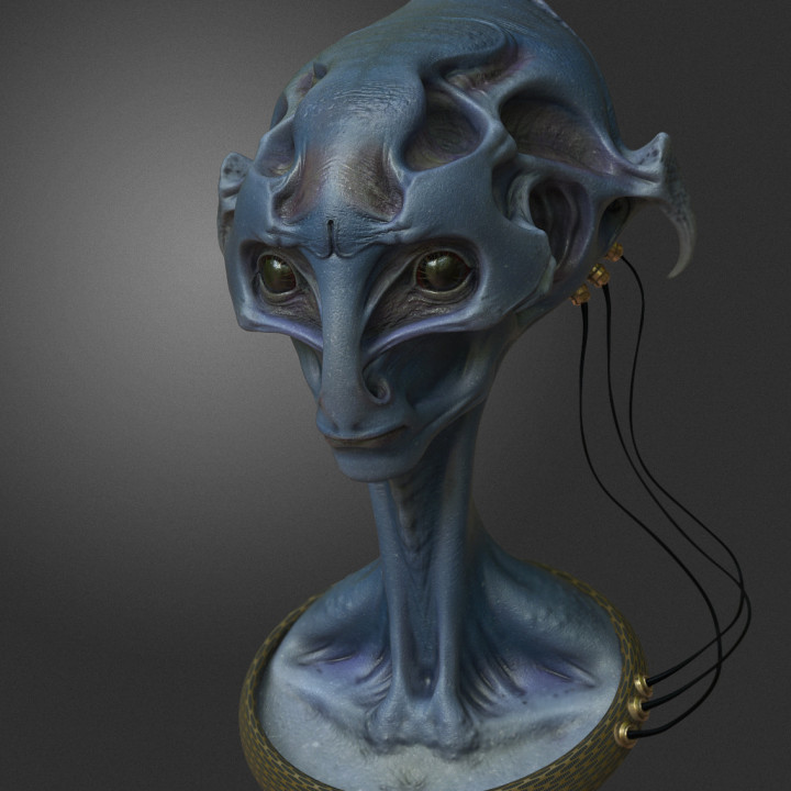 3D Printable Alein bust by 3DprintingRealms