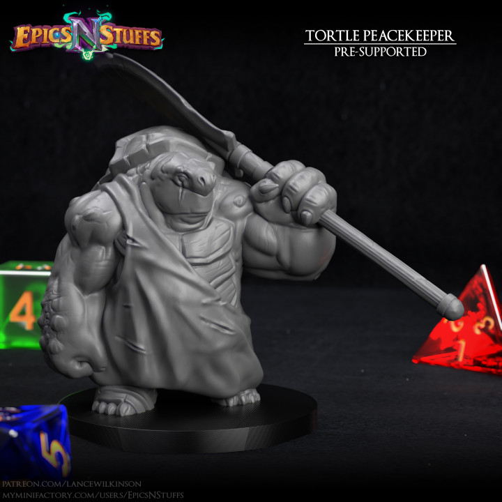 Tortle Peacekeeper Variant Miniature - Pre-Supported's Cover