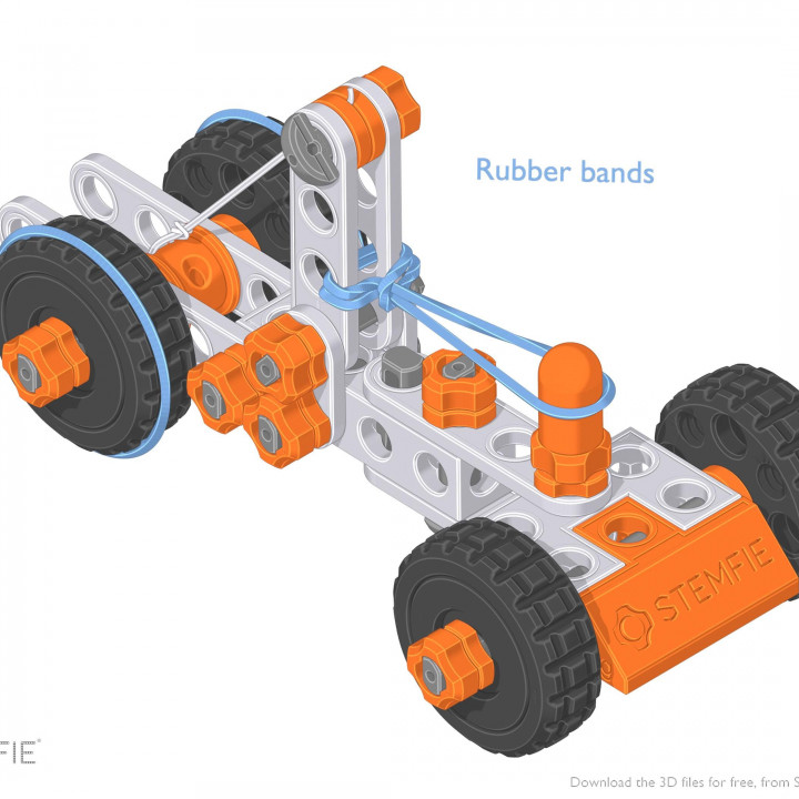 STEMFIE rubber-band-driven car image