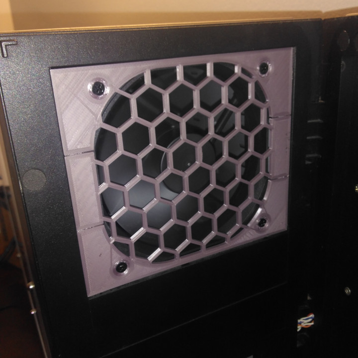 3D Printable 5.25 Drive Bay Fan Cover for 120mm Case Fan by Matthew Paul