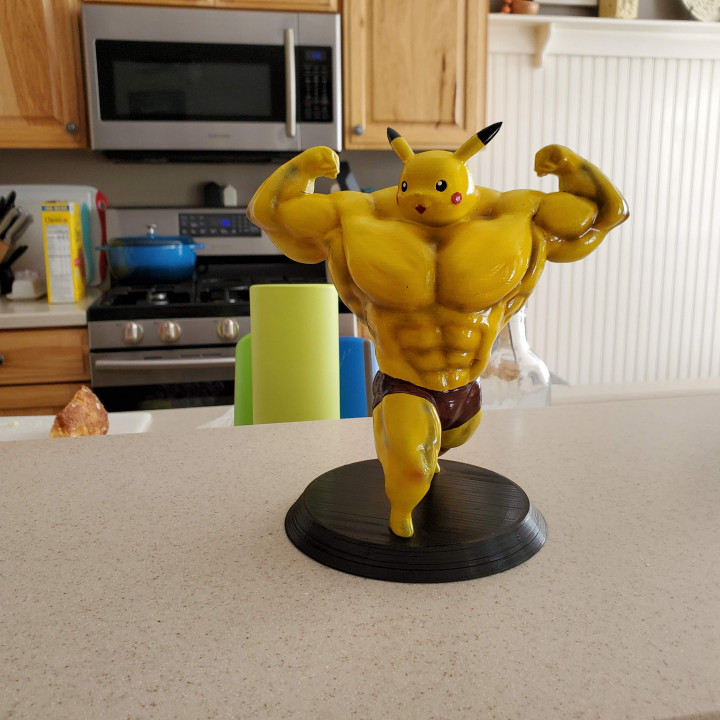 3D Print of Ultra swole Pikachu by gregsecrist