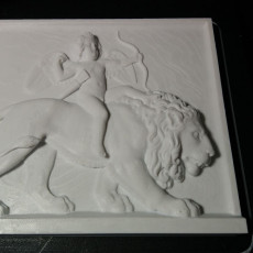Picture of print of Cupid Riding on a Lion