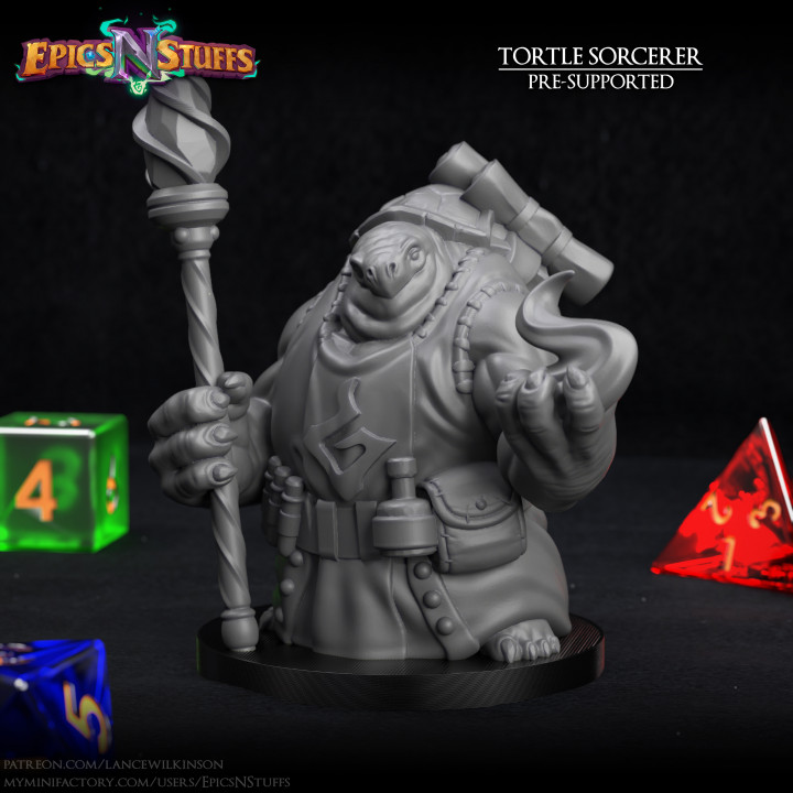 Tortle Sorcerer Variant Miniature - Pre-Supported's Cover