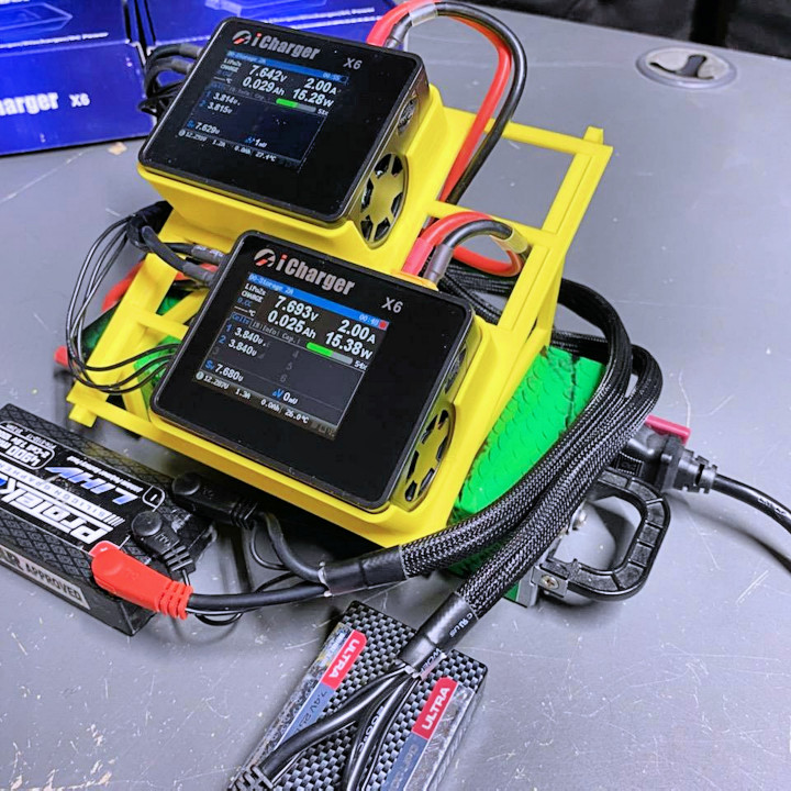 3D Printable Dual iCharger X6 Holder by John Printer