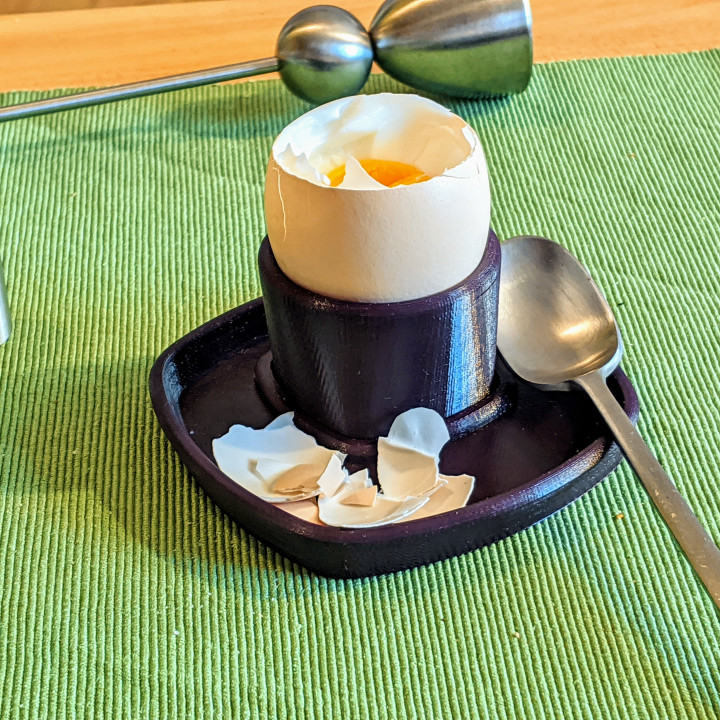 Simple egg cup with saucer image