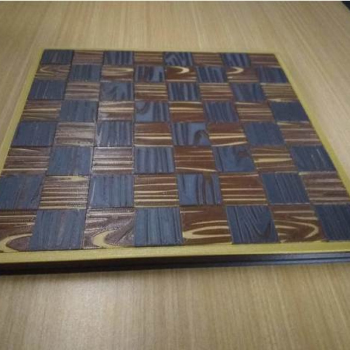 Travel-size Woodgrain Checkers Set image