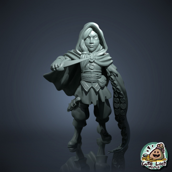 3D Printable Annalissa, Human Arcane Trickster by Keith Ebanks