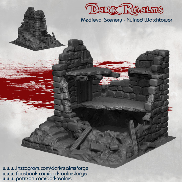 Dark Realms Medieval Scenery - The Ruined Watchtower image