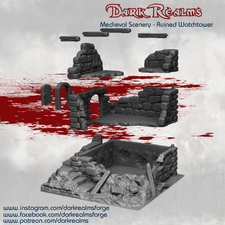 Dark Realms Medieval Scenery - The Ruined Watchtower image