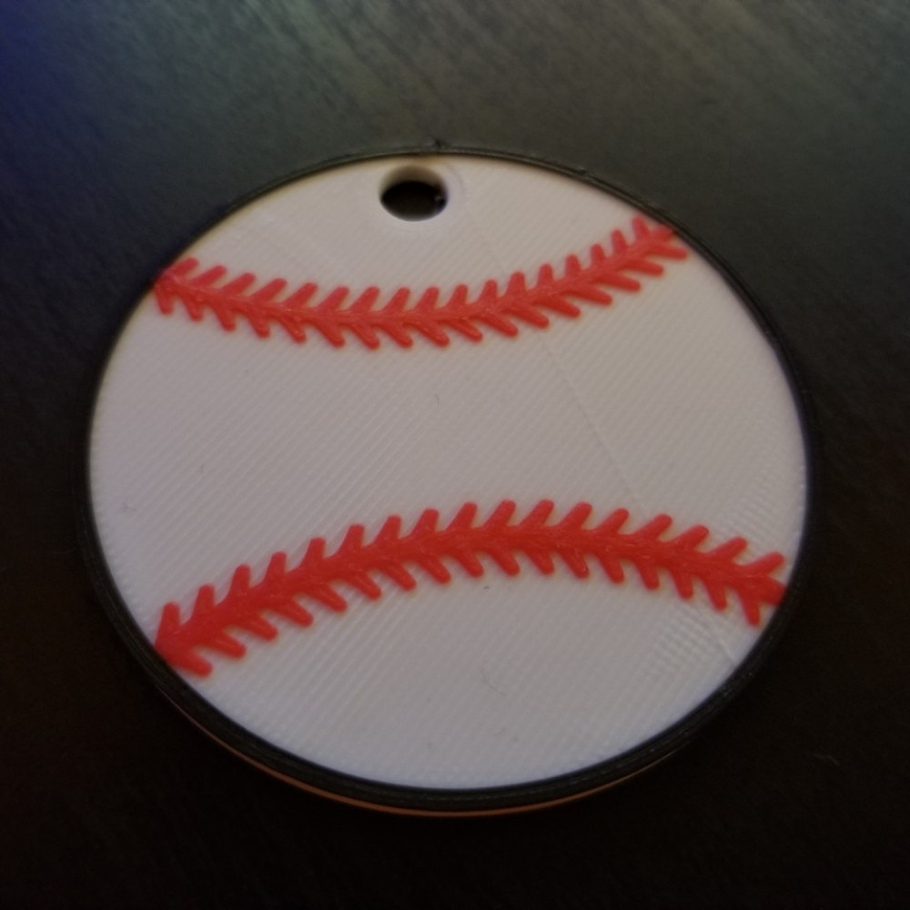 3D Personalized BASEBALL Keychain - Baseball Gift