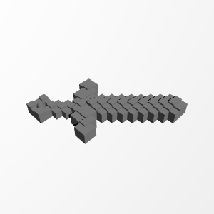 STL file A minecraft sword for your keychain in pixel style