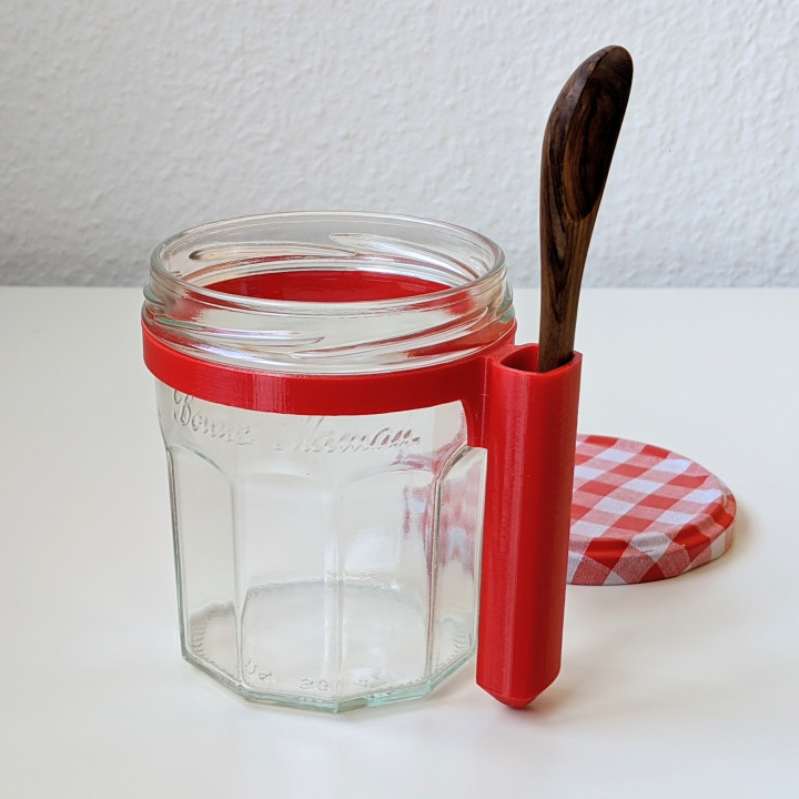 Spoon holder for Bonne Maman jars image