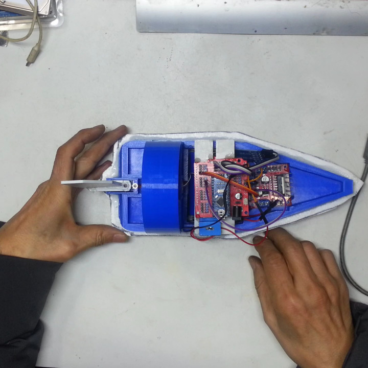 Fan Powered RC Airboat making image