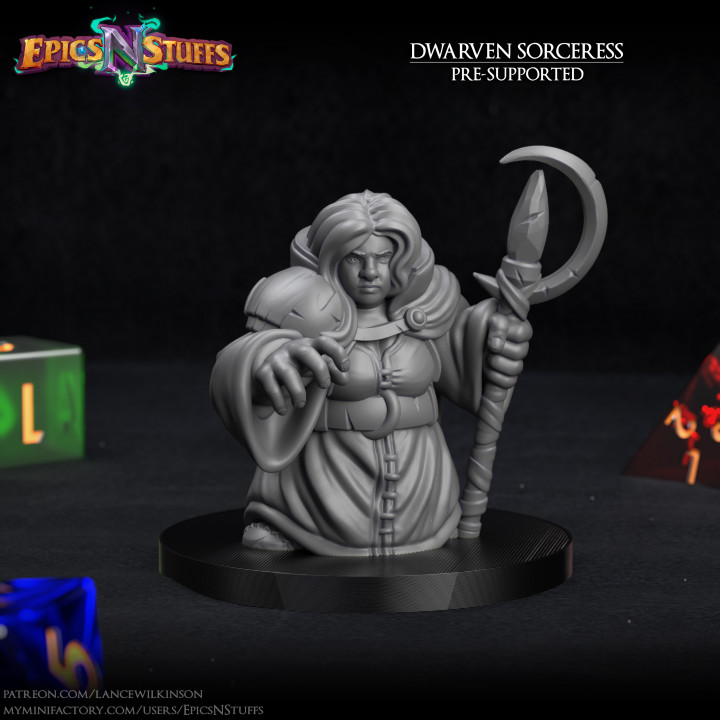Dwarven Female Sorceress Miniature image
