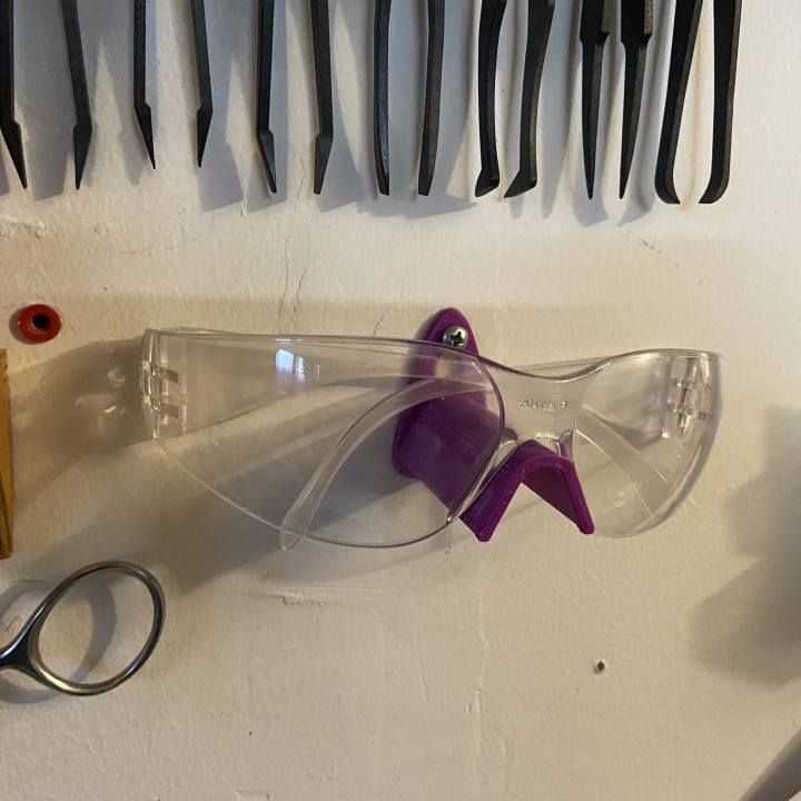 3D Printable Safety Glasses Wall mount by James Eckert